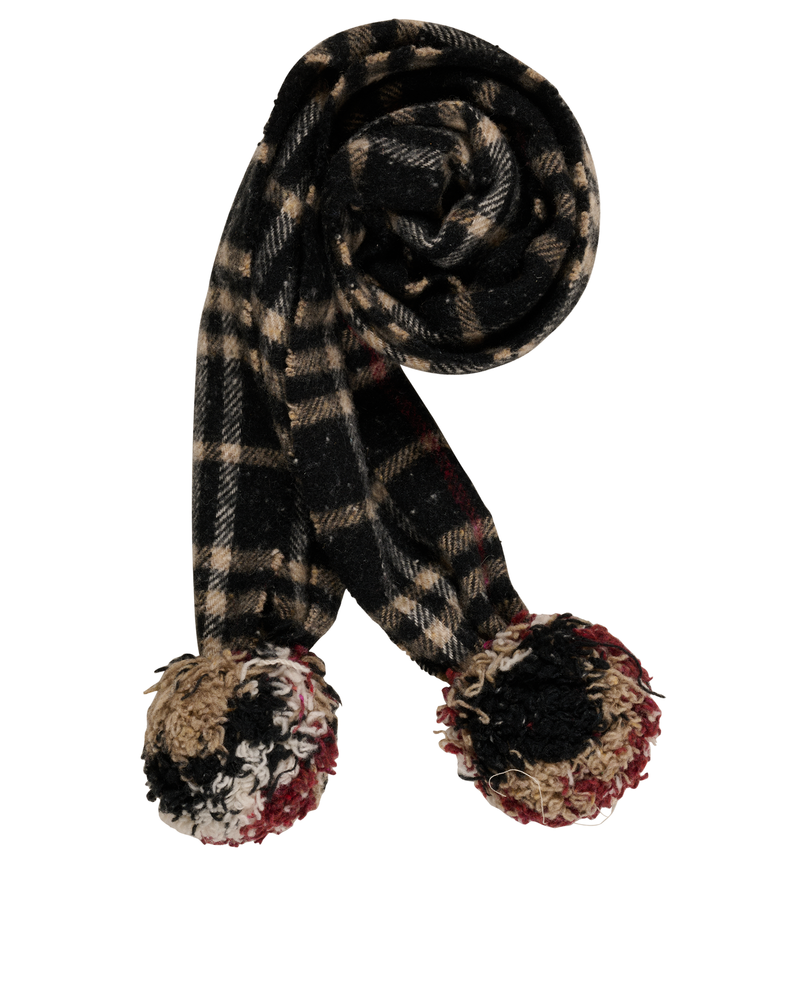Burberry Pom Pom Scarf, &pound;95, Accessories, Beige/Black, Wool, Other view
