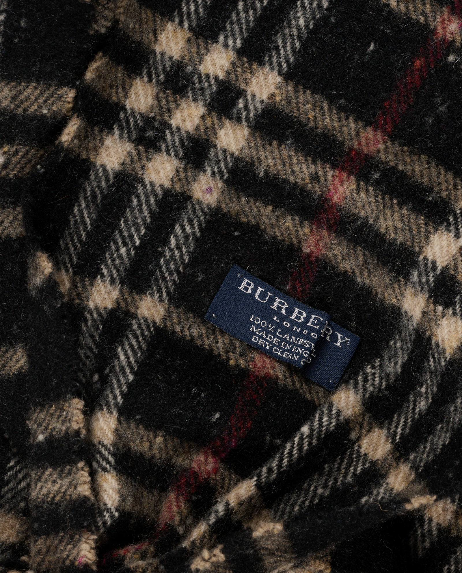 Burberry Pom Pom Scarf, &pound;95, Accessories, Beige/Black, Wool, Other view