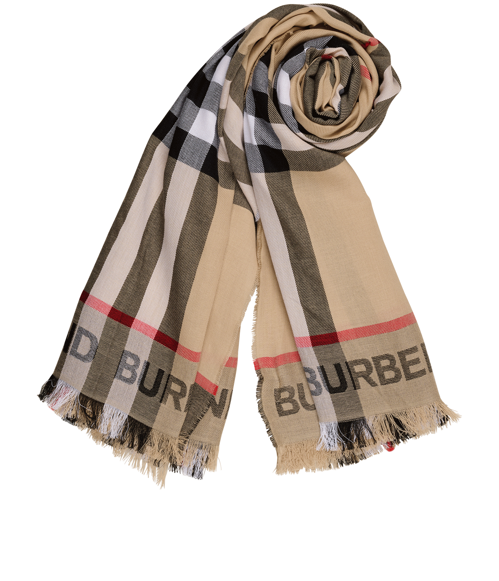 Burberry Check Scarf, &pound;230, Accessories, Beige/Black/Red, Cotton, Other view