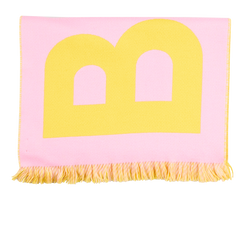 Burberry Text Logo Football Scarf, Wool, Pink/Yellow, 117491A3245, 3*