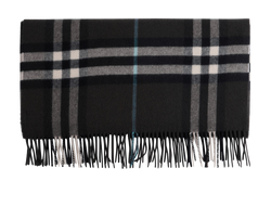 Burberry Wide Check Scarf, Cashmere, Grey, MIS, 3*