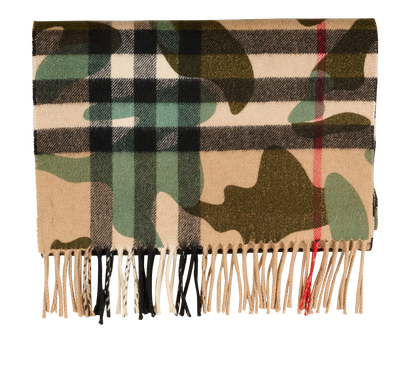 Burberry Camouflage Scarf, &pound;220, Accessories, Beige/Green, Cashmere, Front view