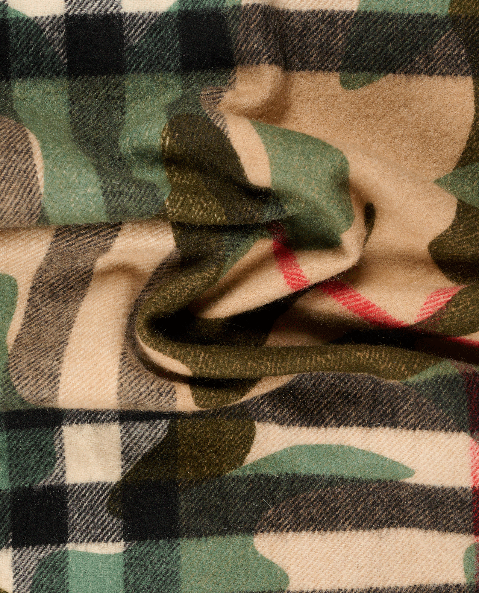 Burberry Camouflage Scarf, &pound;220, Accessories, Beige/Green, Cashmere, Other view