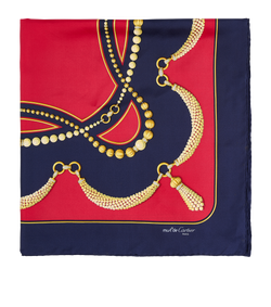 Cartier Scarf, Silk, Red/Navy, 2*