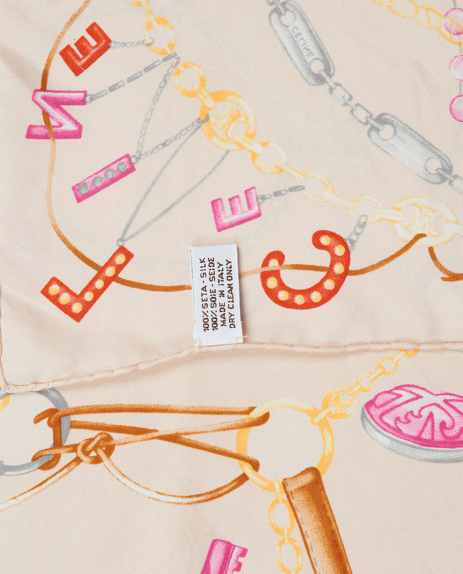 Celine Ornaments Print Scarf, &pound;220, Accessories, Pink, Silk, Other view