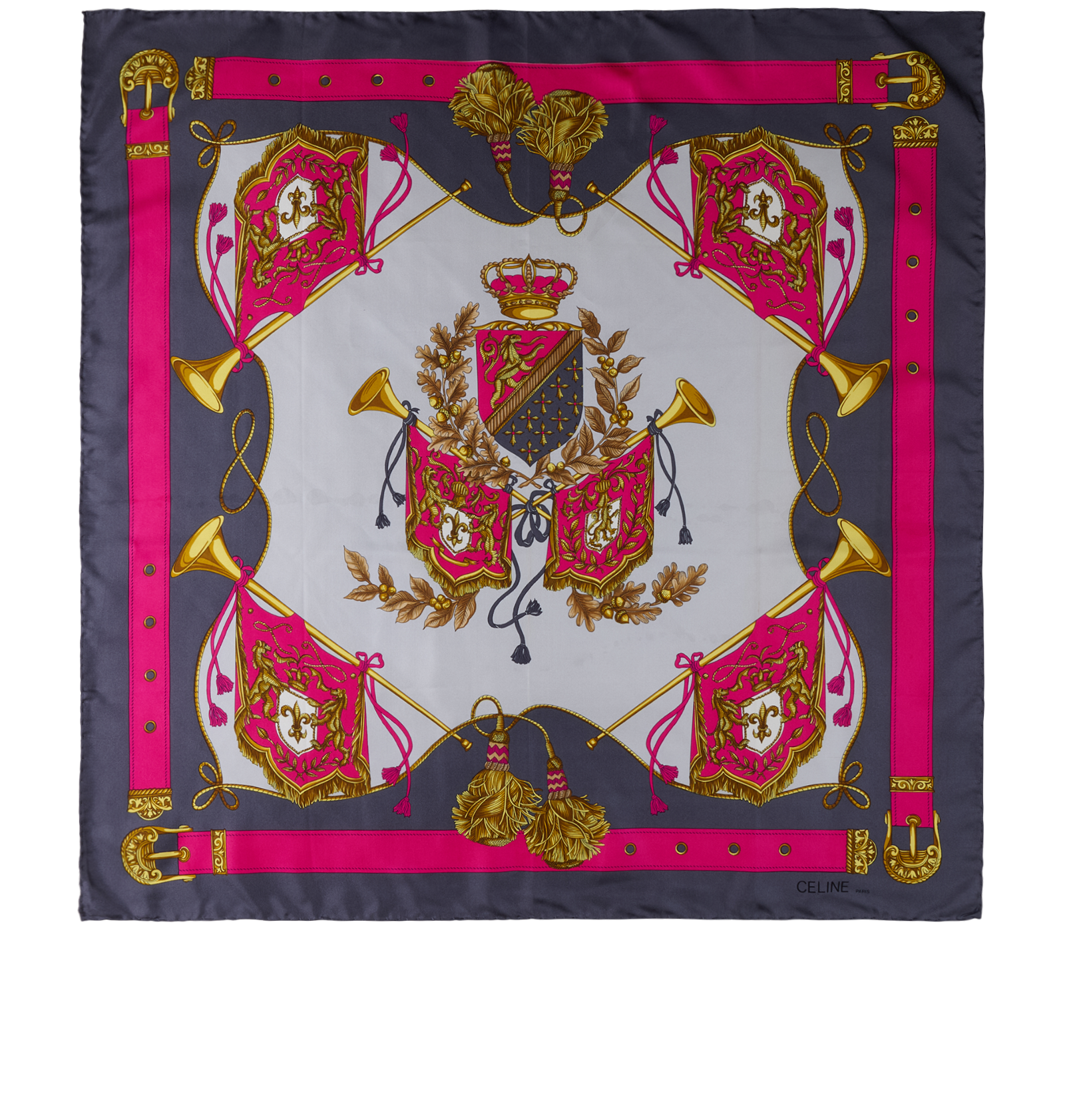 Celine 90 Scarf, &pound;190, Accessories, Grey/Pink, Silk, Back view