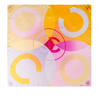 Chanel Vintage CC Silk Scarf, front view
