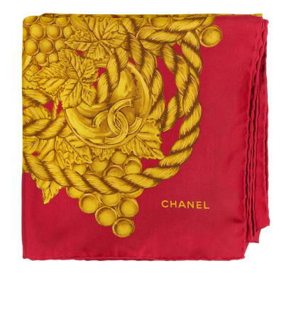 Chanel CC Grapes Print Scarf, front view