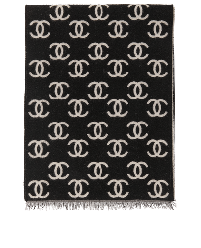 Chanel CC Long Fringed Scarf, front view