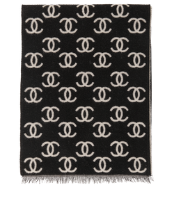 Chanel CC Long Fringed Scarf