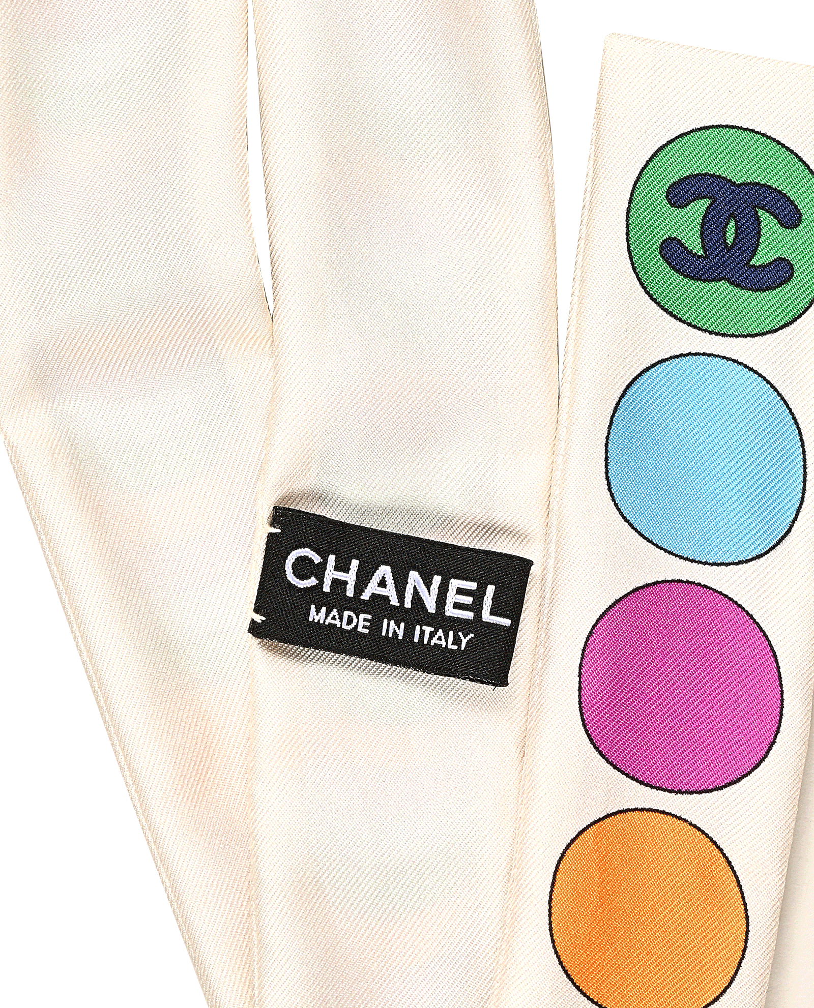 Chanel Coco & Circle Slim Bandeau, &pound;120, Accessories, White, Silk, Other view