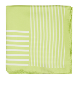 Chanel CC Striped Scarf, Silk, Green, MII, 4*