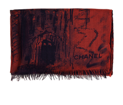 Chanel Tartan Print Scarf, Cashmere, Navy/Red, 2*