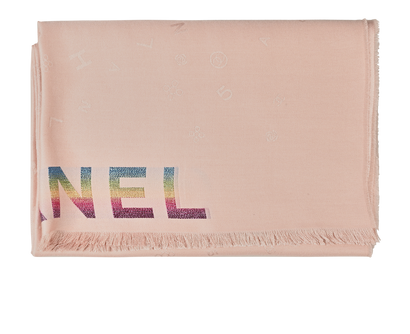 Chanel Logo Scarf, £550, Accessories, Pink, Cashmere/Silk, Front view