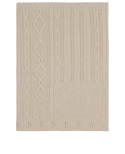 Chanel CC Cable Knit Throw, front view