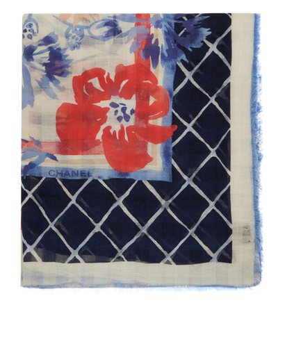 Chanel CC 140 Floral Sheer Shawl, front view