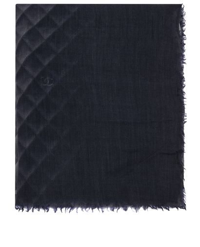 Chanel CC Ombre Matelasse Fringes Scarf Cashmere, front view