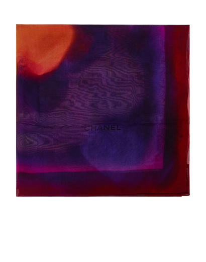 Chanel 140 Floral Scarf, &pound;350, Accessories, Orange/Purple/Yellow, Chiffon (Silk), Front view