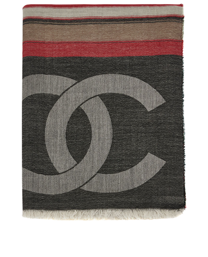 Chanel CC Striped XL Shawl, front view