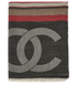 Chanel CC Striped XL Shawl, front view
