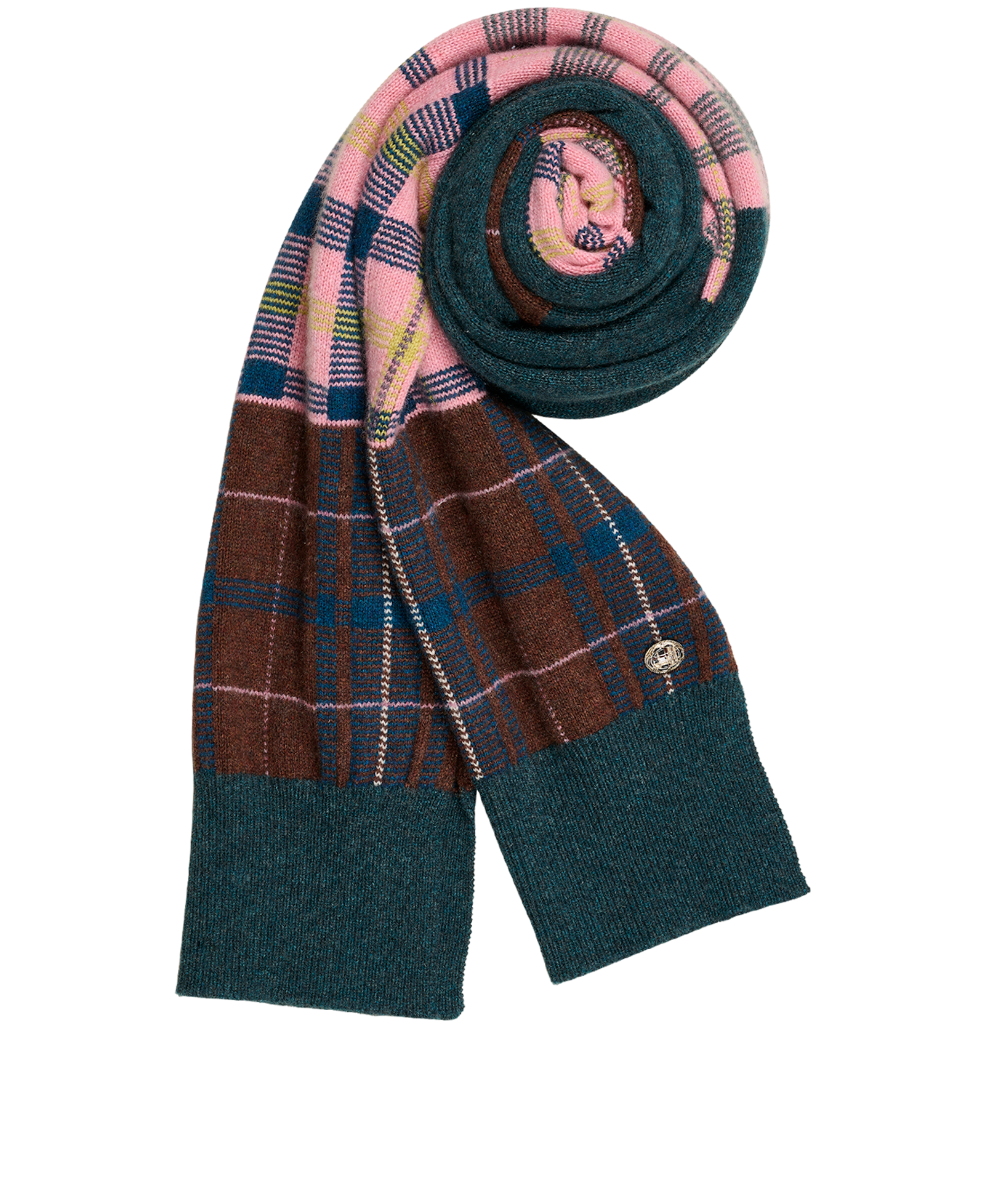 Chanel Plaid Scarf, &pound;350, Accessories, Green/Pink, Cashmere, Other view
