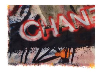 Chanel Graffiti Print Scarf, front view
