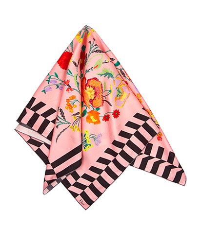 Christian Dior Pink Silk Scarf, front view