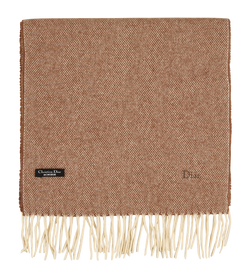 Dior Fringe Scarf, Cashmere/Wool, Brown, 2*