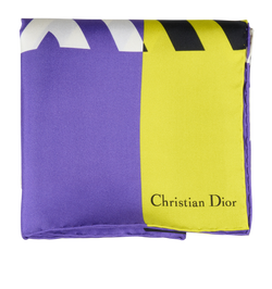 Christian Dior Flower Pop Scarf 90, Silk, Purple/Yellow, 3*
