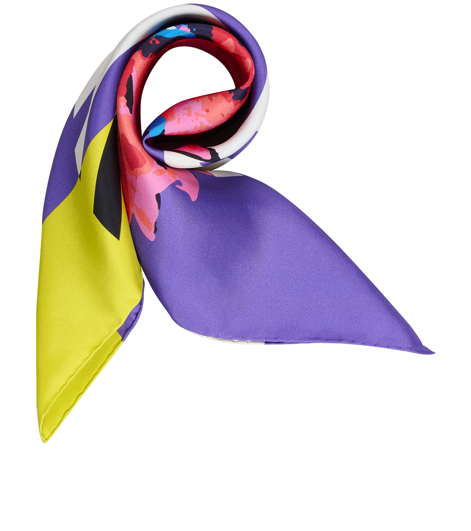 Christian Dior Flower Pop Scarf 90, &pound;180, Accessories, Purple/Yellow, Silk, Other view