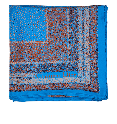 Christian Dior Dots Scarf, &pound;140, Accessories, Blue/Orange, Silk, Front view
