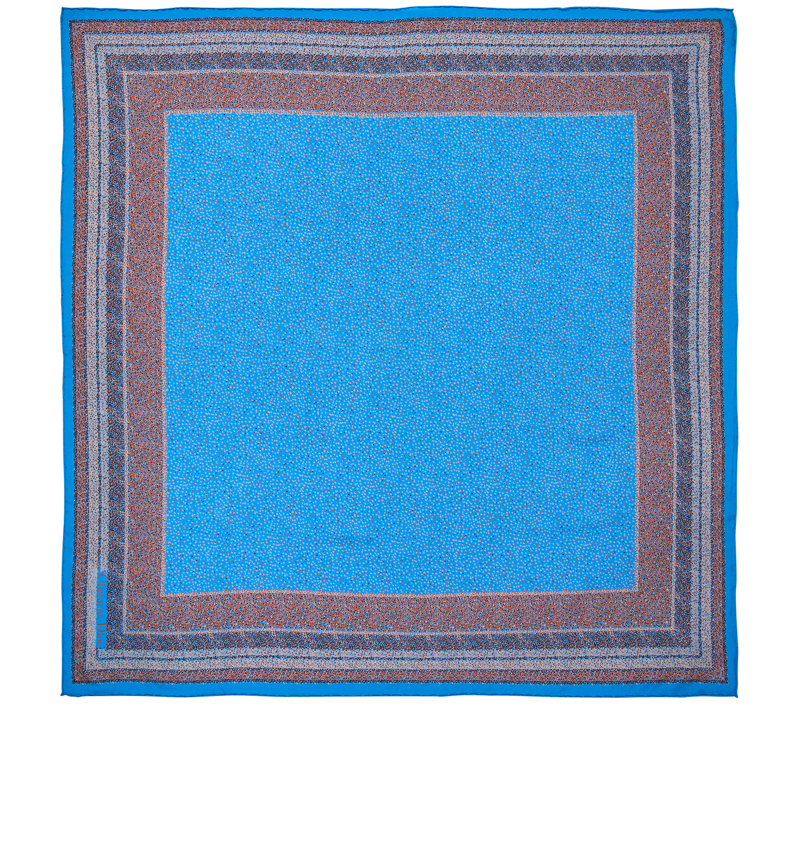 Christian Dior Dots Scarf, &pound;140, Accessories, Blue/Orange, Silk, Back view