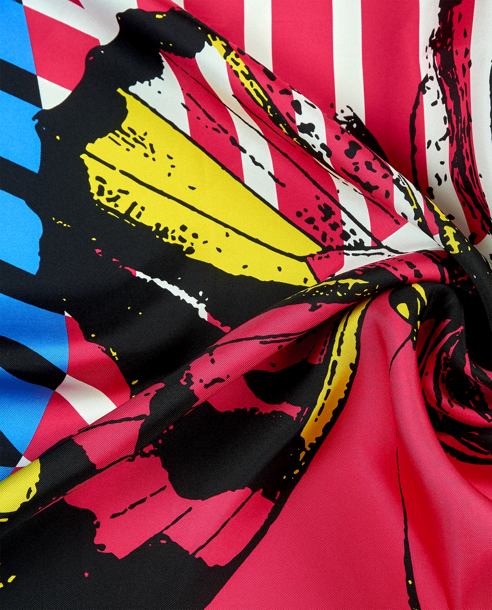 Christian Dior Butterfly Scarf, &pound;220, Accessories, Black/Blue/Pink, Silk, Other view