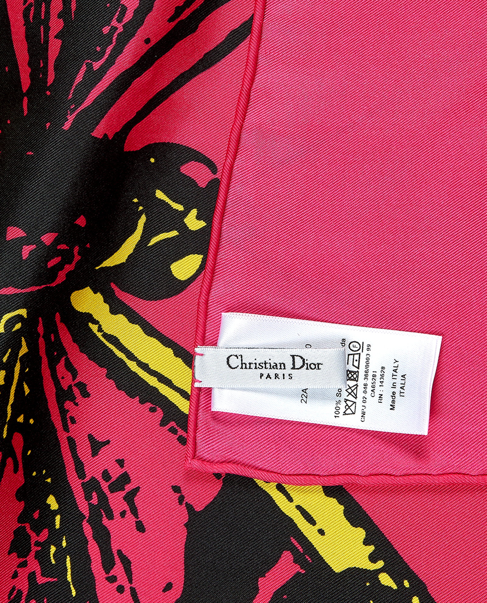 Christian Dior Butterfly Scarf, &pound;220, Accessories, Black/Blue/Pink, Silk, Other view