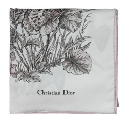 Christian Dior Butterfly Around The World Scarf, Silk, White/Pink, B, 4*