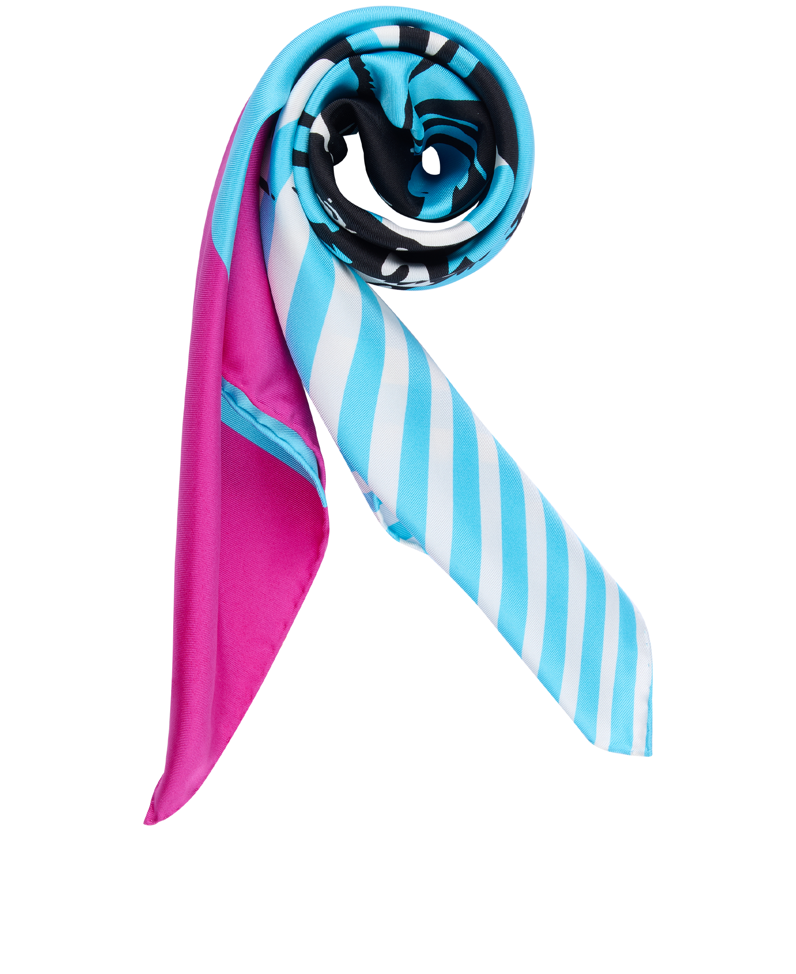 Christian Dior Zebra Scarf, &pound;220, Accessories, Black/Blue/Pink, Silk, Other view