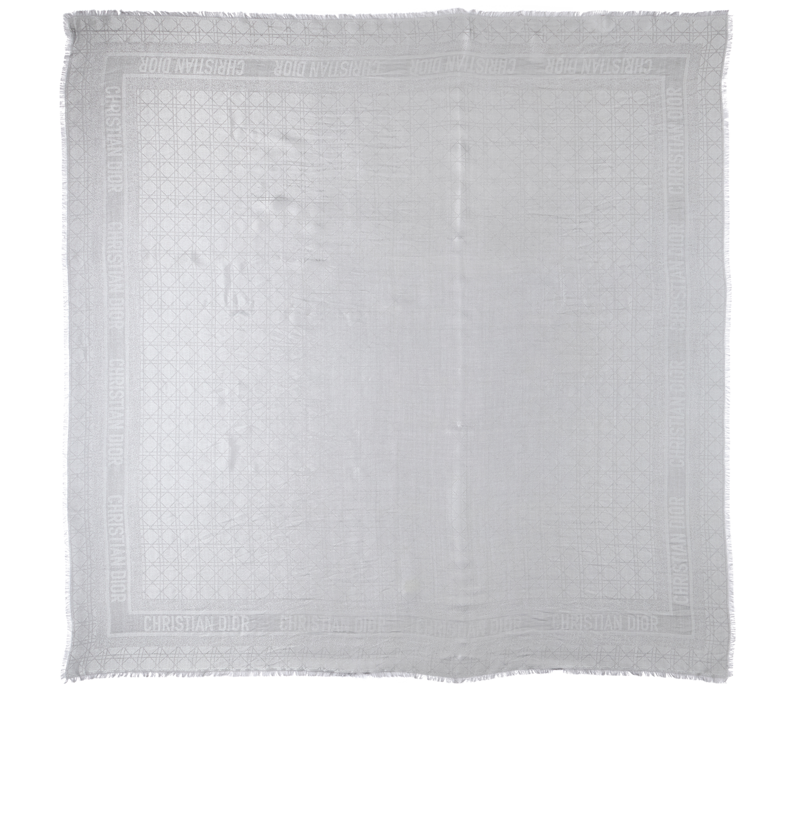 Christian Dior Cannage Shawl, &pound;230, Accessories, Silver, Silk, Back view