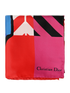 Christian Dior Flower Pop Scarf, &pound;220, Accessories, Black/Blue/Red, Silk, Front view