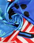 Christian Dior Flower Pop Scarf, &pound;220, Accessories, Black/Blue/Red, Silk, Other view