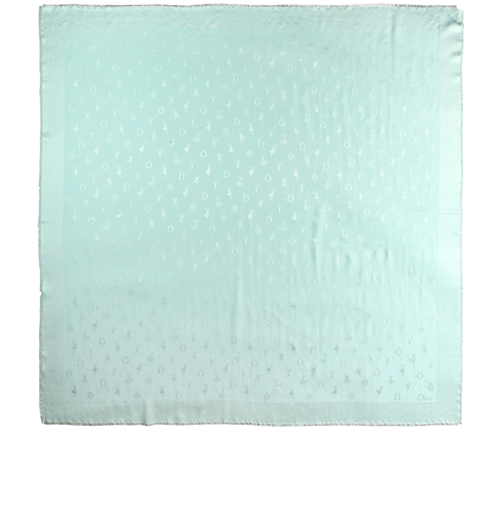 Christian Dior Logo & Icon Shawl, &pound;320, Accessories, Blue, Silk/Wool, Back view