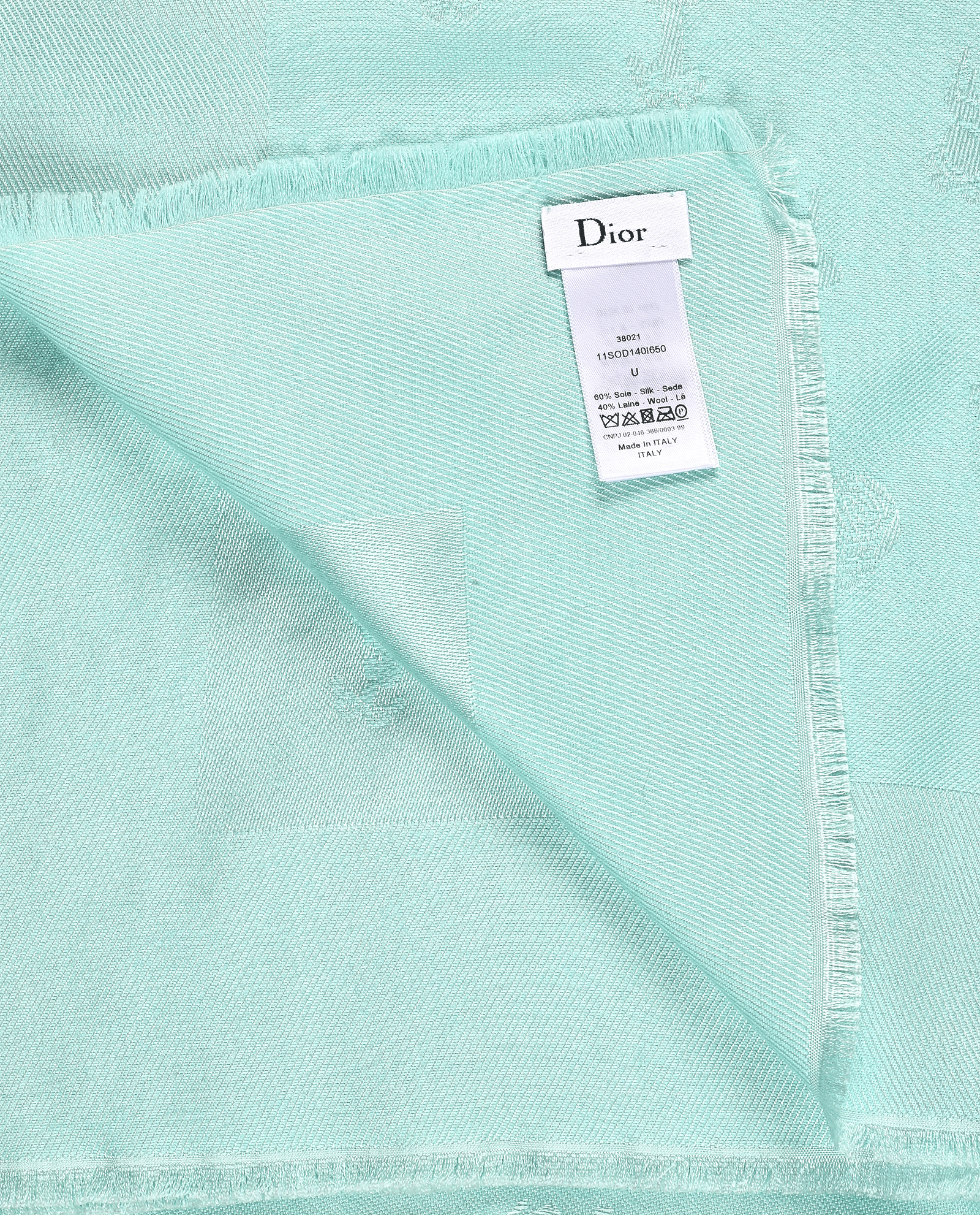 Christian Dior Logo & Icon Shawl, &pound;320, Accessories, Blue, Silk/Wool, Other view