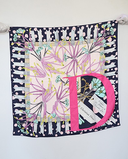 Christian Dior Croquis De Broderies Square Scarf 90x90 cm, &pound;125, Accessories, Pink, Silk, Front view