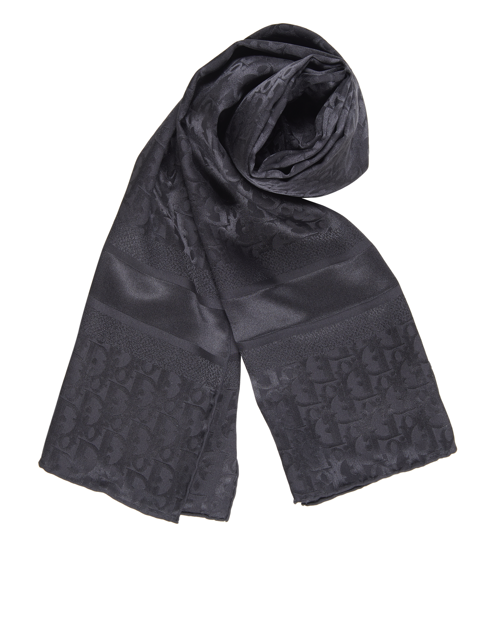 Christian Dior Oblique Stole, &pound;330, Accessories, Black, Silk, Other view