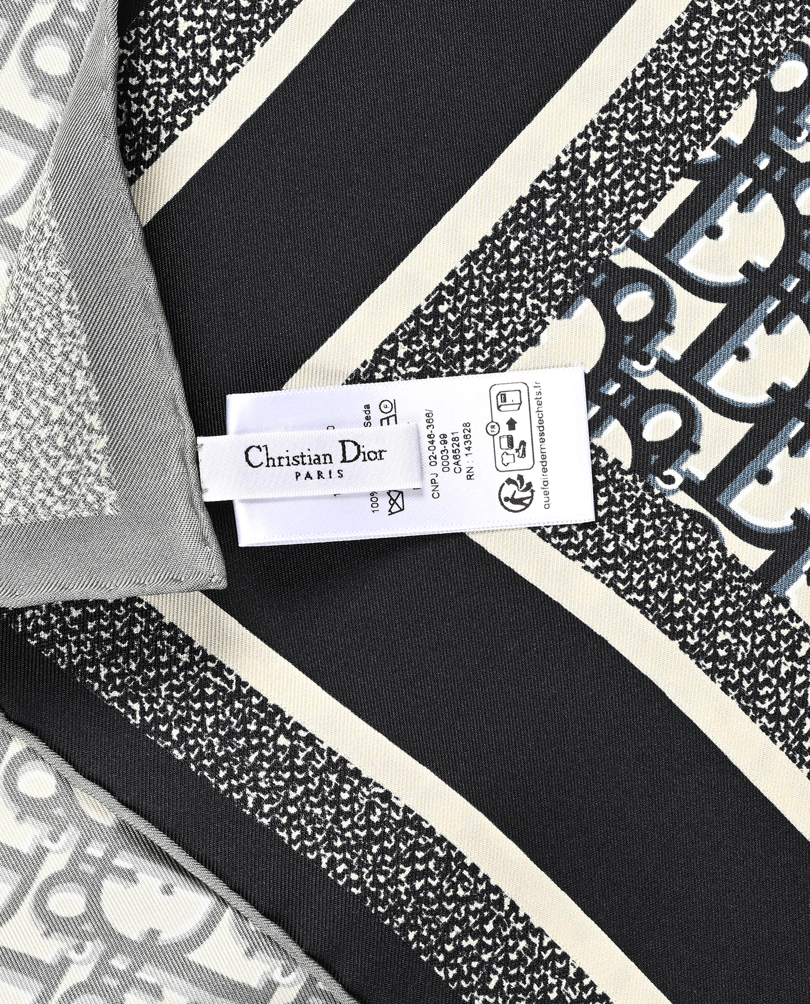 Christian Dior Oblique Scarf, &pound;295, Accessories, Navy/Silver, Silk, Other view