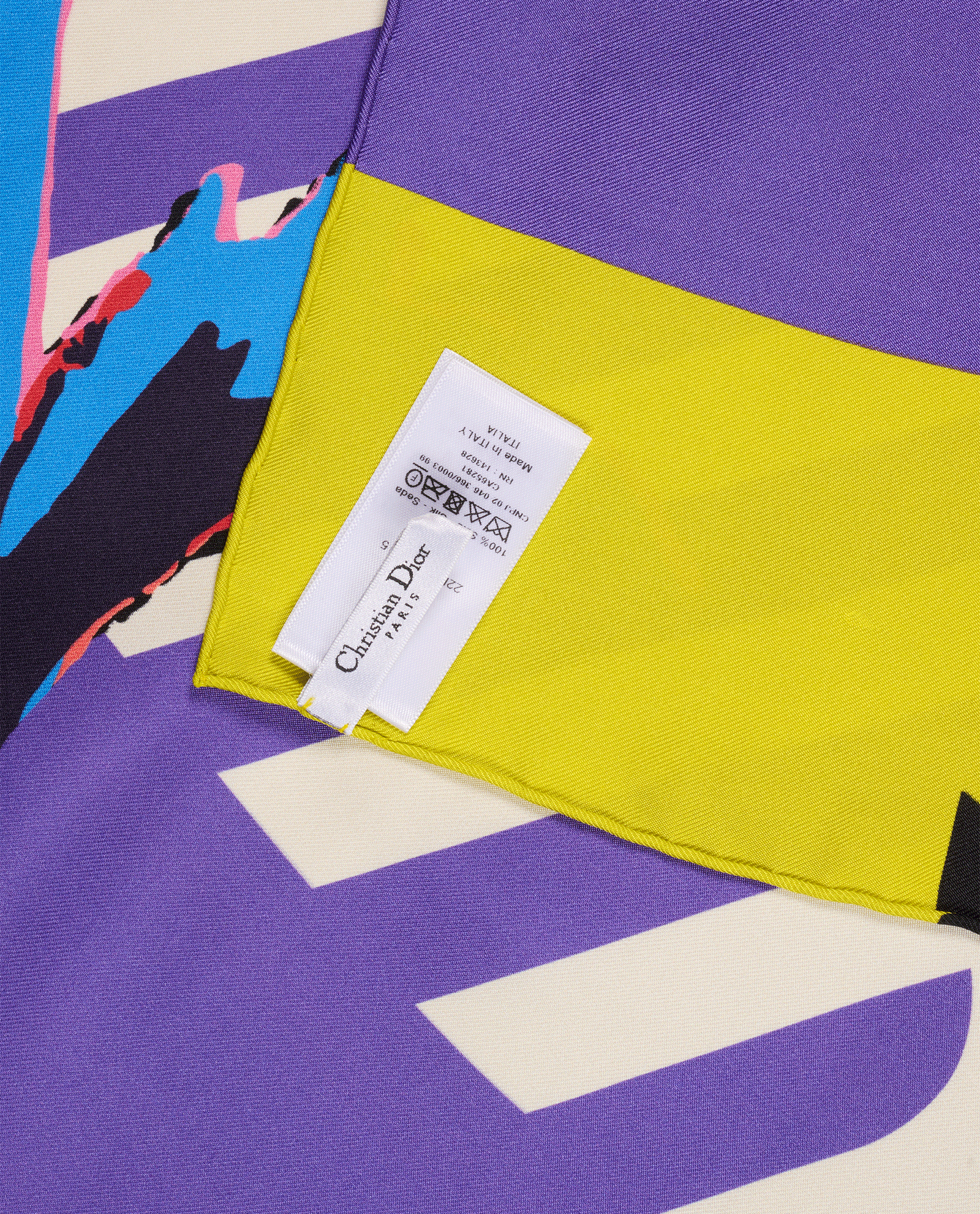 Christian Dior Flower Pop Scarf, &pound;180, Accessories, Purple/Yellow, Silk, Other view