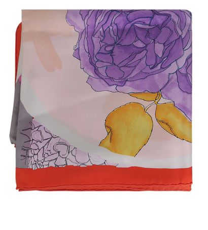 Christian Dior Vintage Croquis Les Roses Scarf, front view