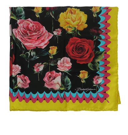 Dolce & Gabbana Large Multi Roses Scarf, front view