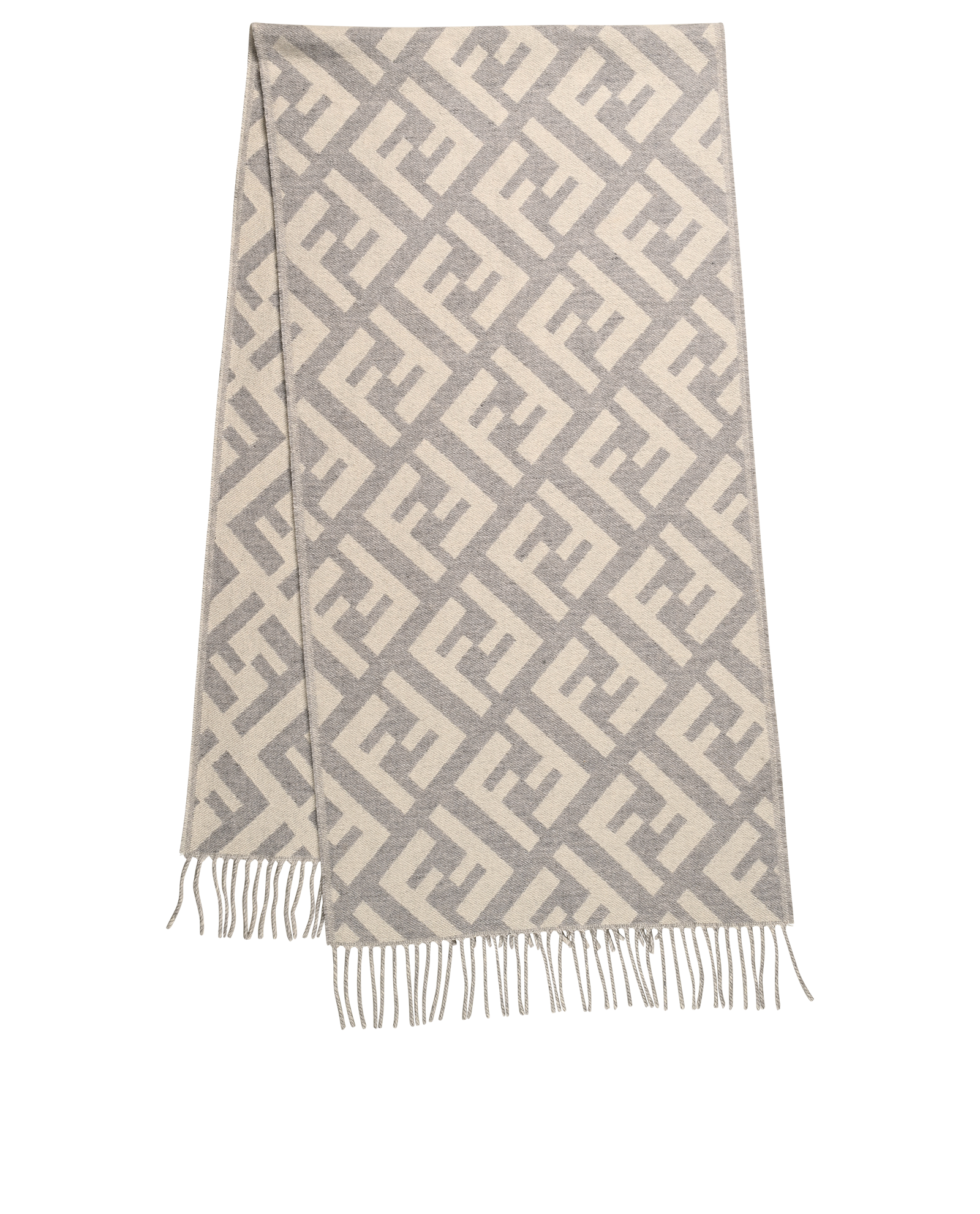 Fendi FF Scarf, &pound;350, Accessories, Grey/White, Cashmere, Back view