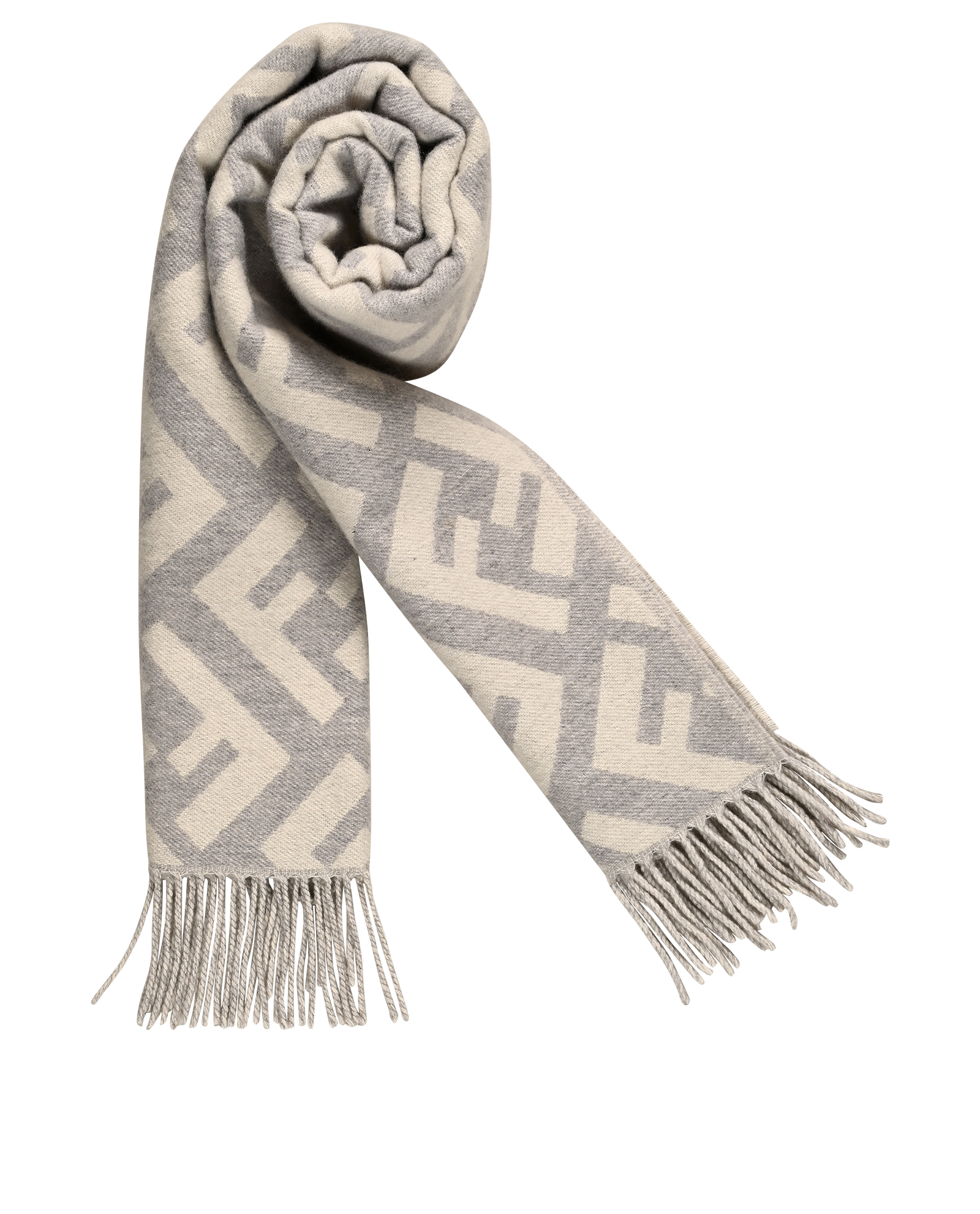 Fendi FF Scarf, &pound;350, Accessories, Grey/White, Cashmere, Other view