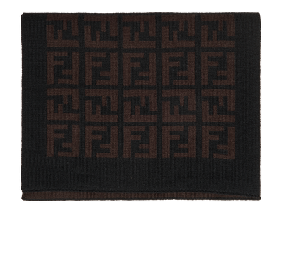 Fendi Zucca Scarf, £250, Accessories, Black, Wool, Front view